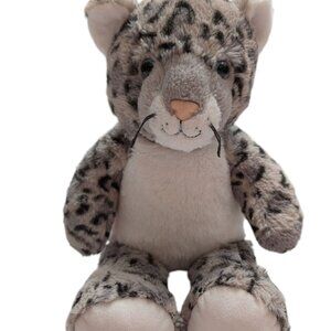 BAB Build a Bear Snow Leopard Kitty Cat Gray w/ white tummy stuffed animal toy